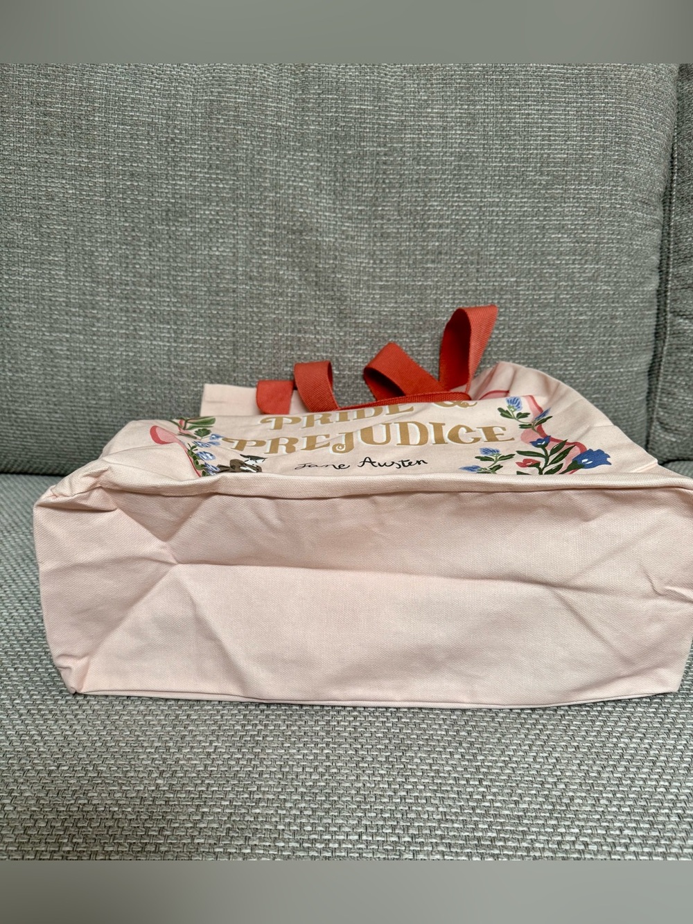 Jane Austen 🎀 Pride & Prejudice Canvas Tote Floral Soft Pink Book Bag 📚 NWT - Picture 3 of 7